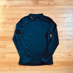 Under Armour Fitted Compression Shirt Youth Large Long Sleeve Black Coldgear